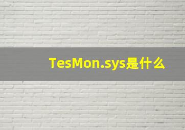 TesMon.sys是什么