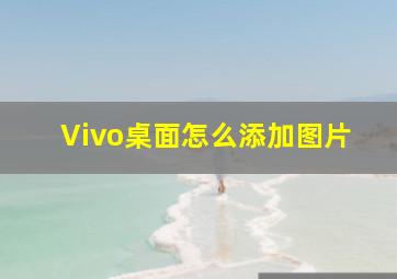 Vivo桌面怎么添加图片