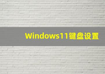 Windows11键盘设置