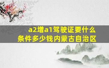 a2增a1驾驶证要什么条件多少钱内蒙古自治区