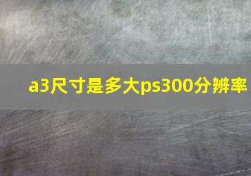 a3尺寸是多大ps300分辨率