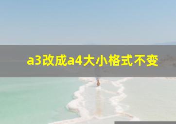 a3改成a4大小格式不变