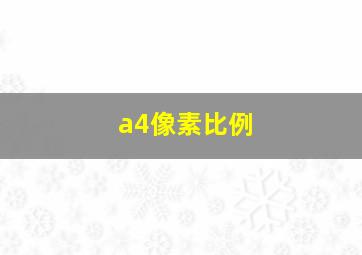 a4像素比例