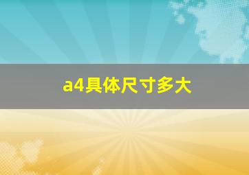 a4具体尺寸多大