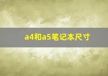 a4和a5笔记本尺寸