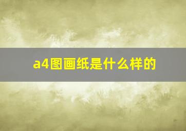 a4图画纸是什么样的