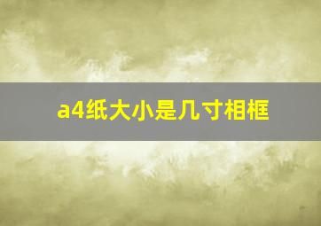 a4纸大小是几寸相框