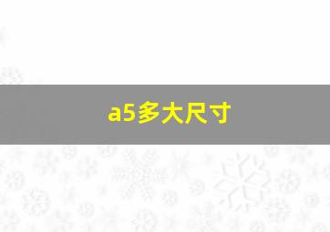 a5多大尺寸