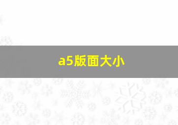 a5版面大小