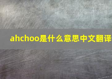 ahchoo是什么意思中文翻译