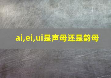 ai,ei,ui是声母还是韵母