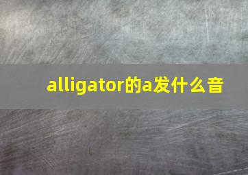 alligator的a发什么音