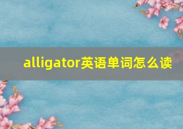 alligator英语单词怎么读