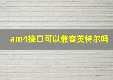 am4接口可以兼容英特尔吗