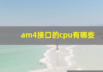 am4接口的cpu有哪些