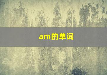 am的单词