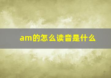 am的怎么读音是什么