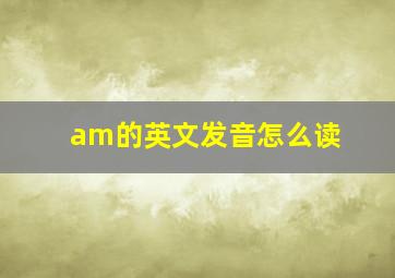 am的英文发音怎么读