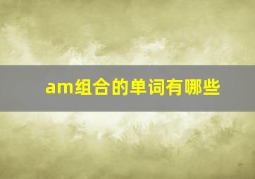 am组合的单词有哪些