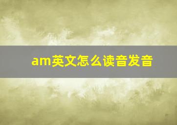 am英文怎么读音发音