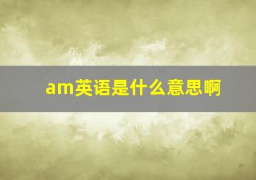 am英语是什么意思啊