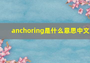 anchoring是什么意思中文