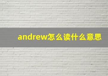 andrew怎么读什么意思