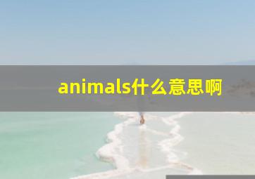 animals什么意思啊