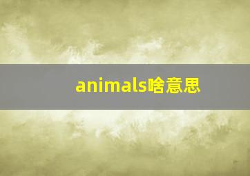 animals啥意思