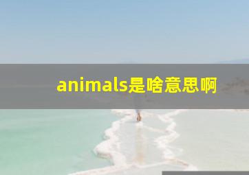 animals是啥意思啊