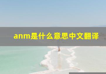 anm是什么意思中文翻译