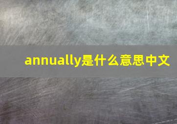 annually是什么意思中文