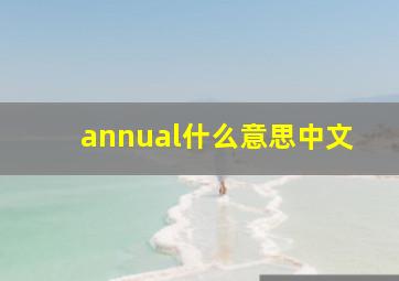 annual什么意思中文