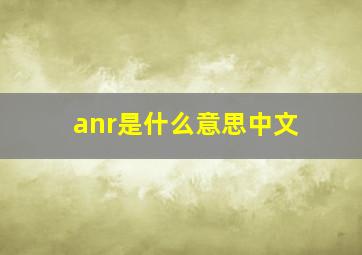 anr是什么意思中文