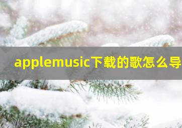 applemusic下载的歌怎么导出