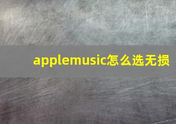 applemusic怎么选无损