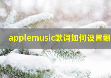 applemusic歌词如何设置翻译