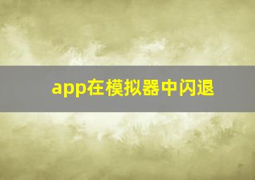 app在模拟器中闪退