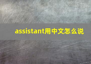 assistant用中文怎么说