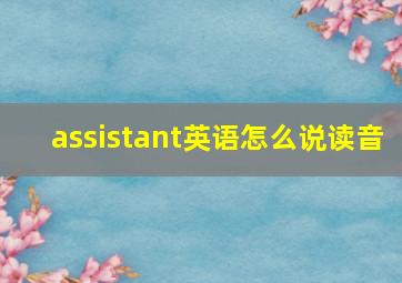 assistant英语怎么说读音