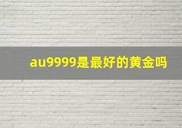 au9999是最好的黄金吗