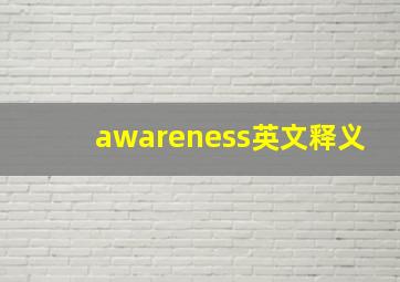 awareness英文释义