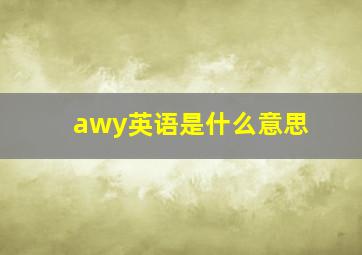 awy英语是什么意思