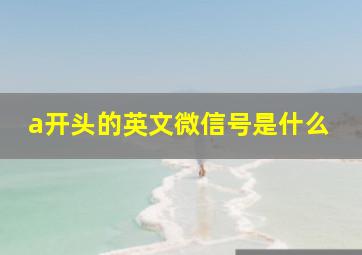 a开头的英文微信号是什么