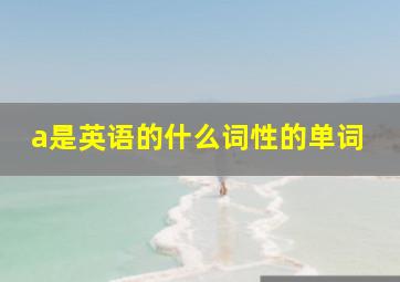 a是英语的什么词性的单词