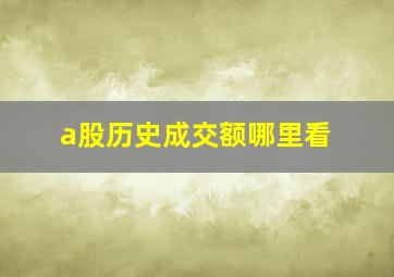 a股历史成交额哪里看