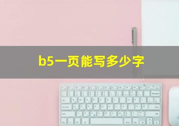 b5一页能写多少字