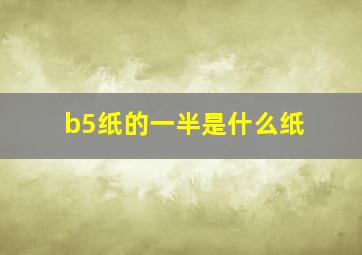 b5纸的一半是什么纸