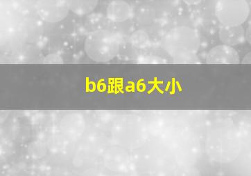 b6跟a6大小