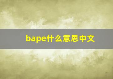 bape什么意思中文